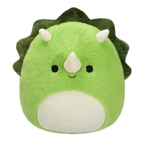 Squishmallows Fuzz-A-Mallows Tristan Triceratops Plush Green Dino Soft NEW/NWT!! - Picture 1 of 8